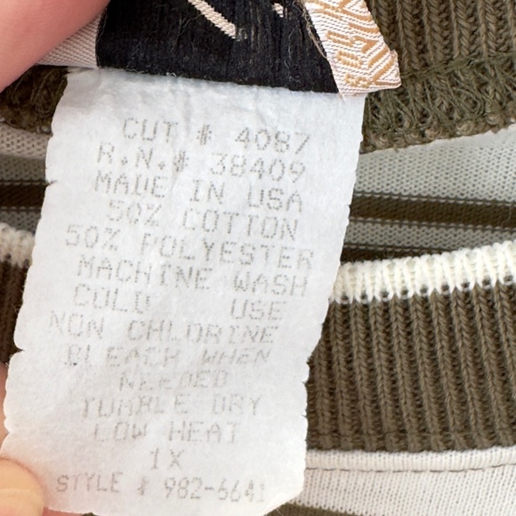 Chic‎ Green/White Striped Long Sleeve Shirt - Picture 9 of 9